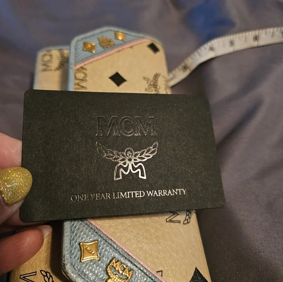 MCM Beige and Light Blue Women's Wallet Nwot - Picture 6 of 9